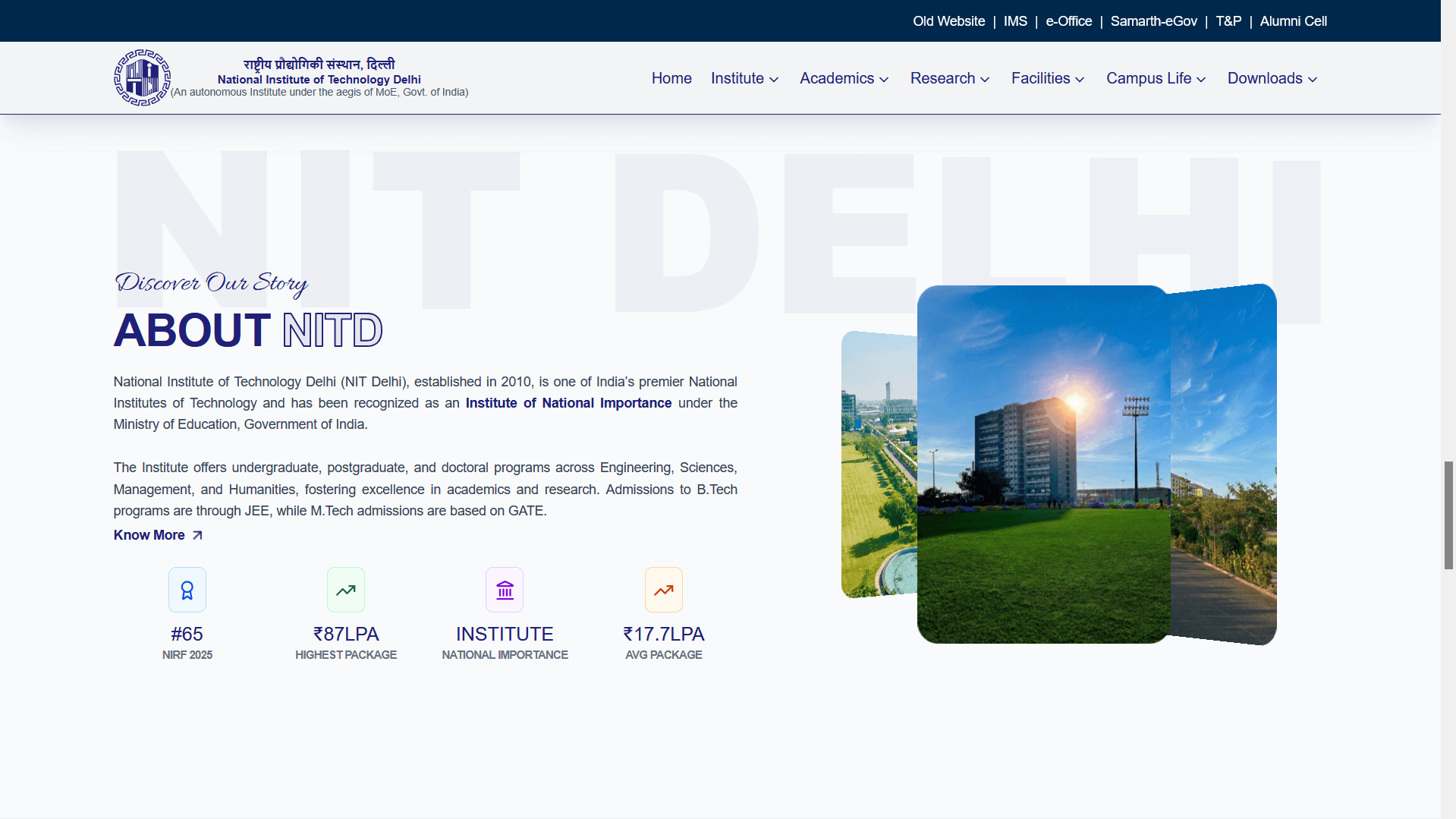 NIT Delhi Website Redesign